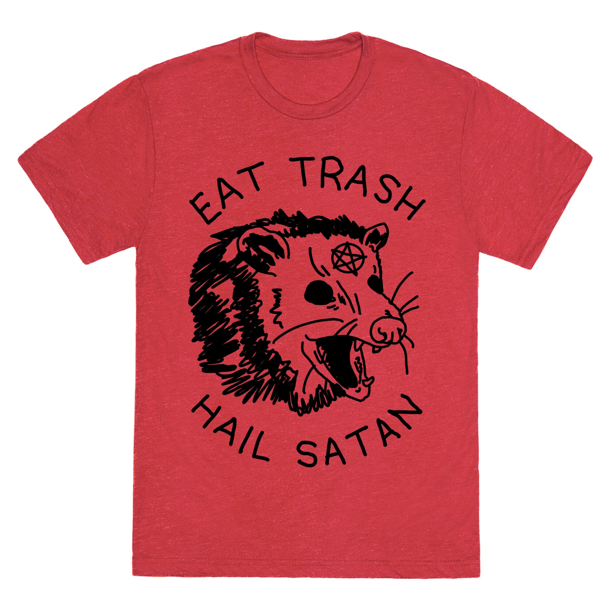 Eat Trash Hail Satan Possum Unisex Triblend Tee